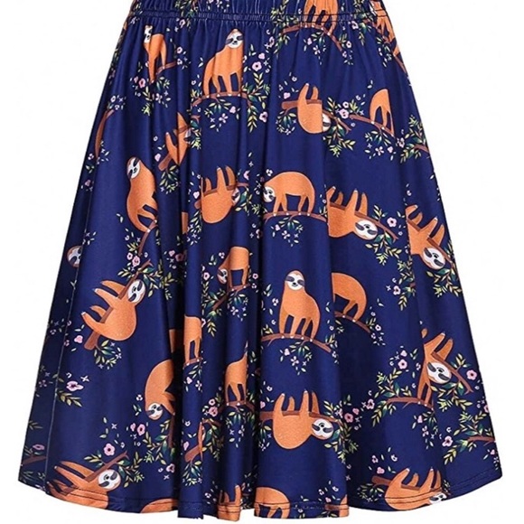 Other - Navy blue sloth circle skirt